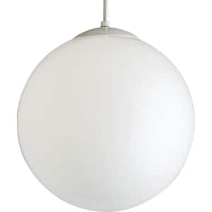 1-Light White Pendant with White Opal Glass