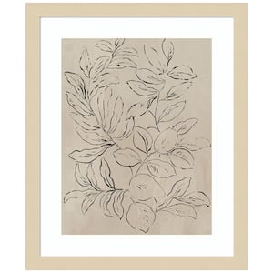 "Outlined Leaves I" by Asia Jensen 1-Piece Wood Framed Giclee Nature Art Print 14 in. x 17 in.