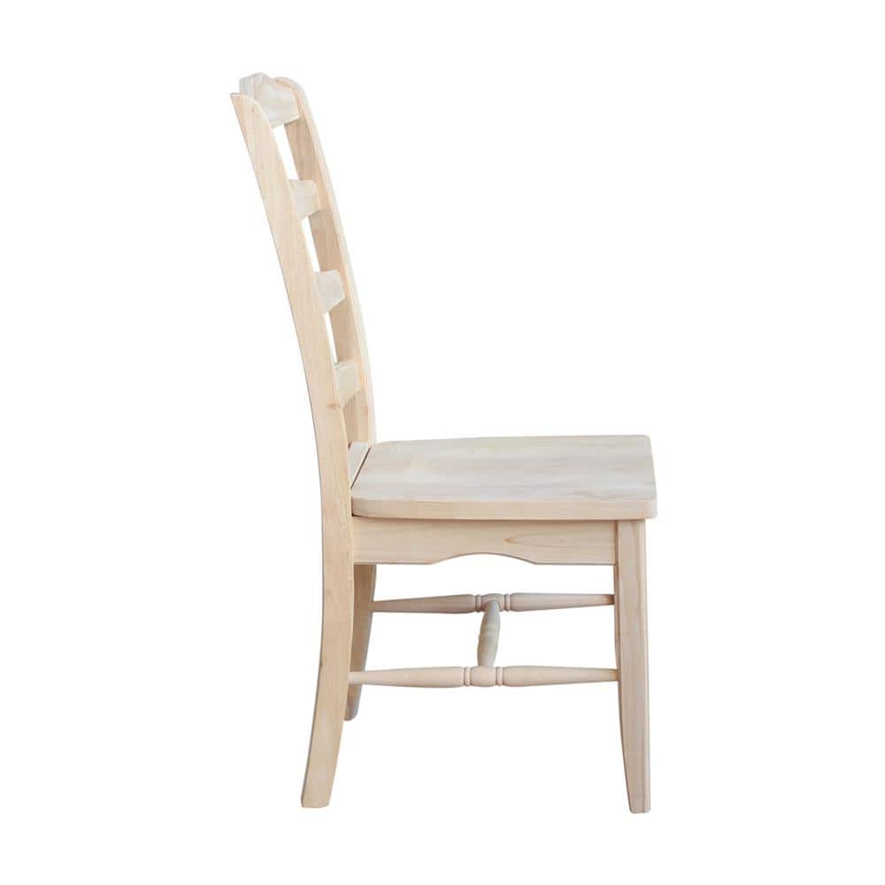 Unfinished Solid Wood Ladderback Dining Chairs (Set of 2)