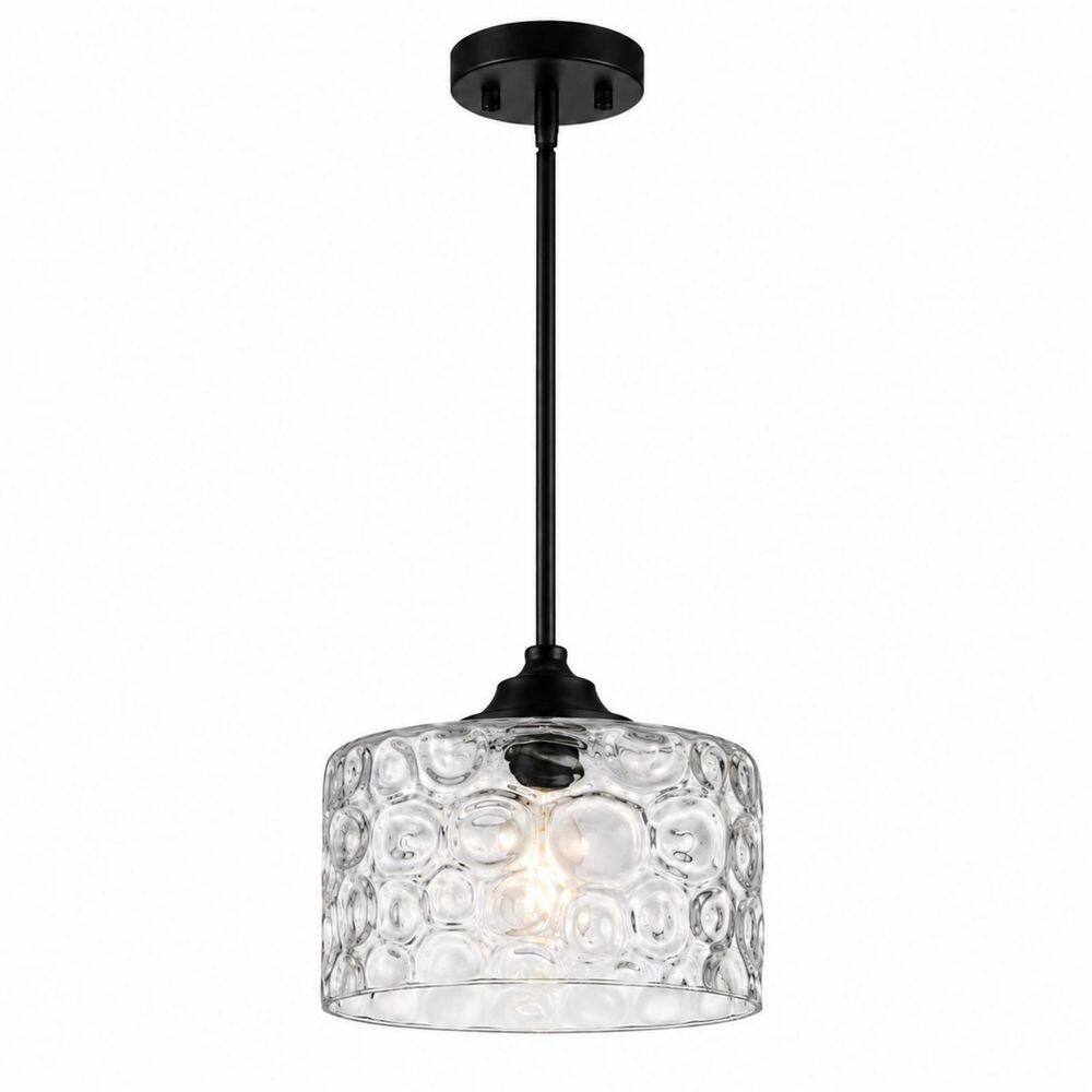 RayHome 1-Light Matte Blak Pendant Light with Clear Water Glass Shade,Ceiling Light for Kitchen Island, Dining Room price history on PriceWatchPro