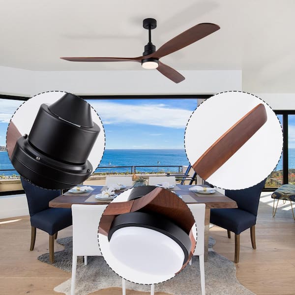 Shinevoy 72 in. Indoor/Outdoor Black Downrod Mount Ceiling Fan