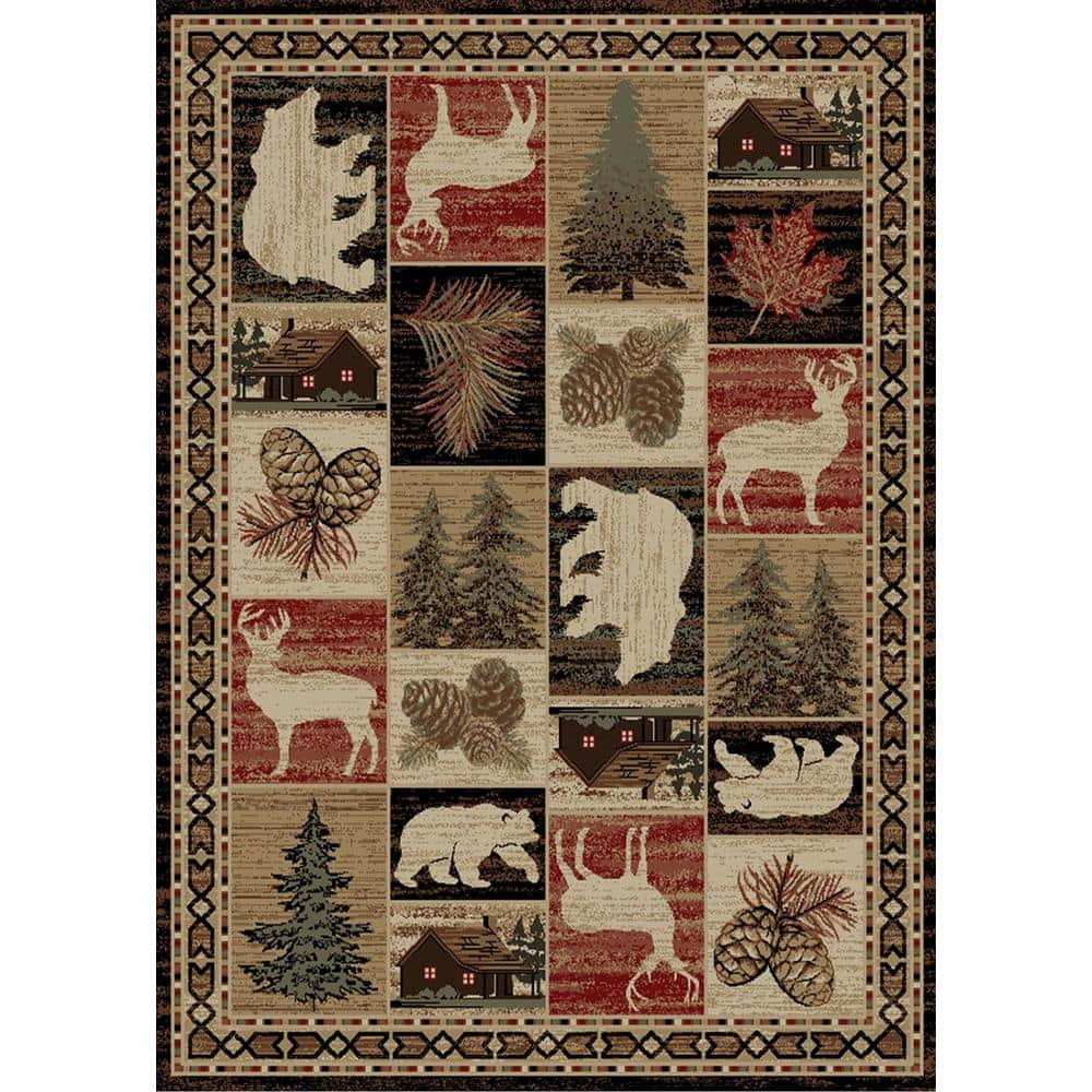 Mayberry Rug Hearthside Hillside Bluff Lodge Multi 8 ft. x 10 ft. Woven ...