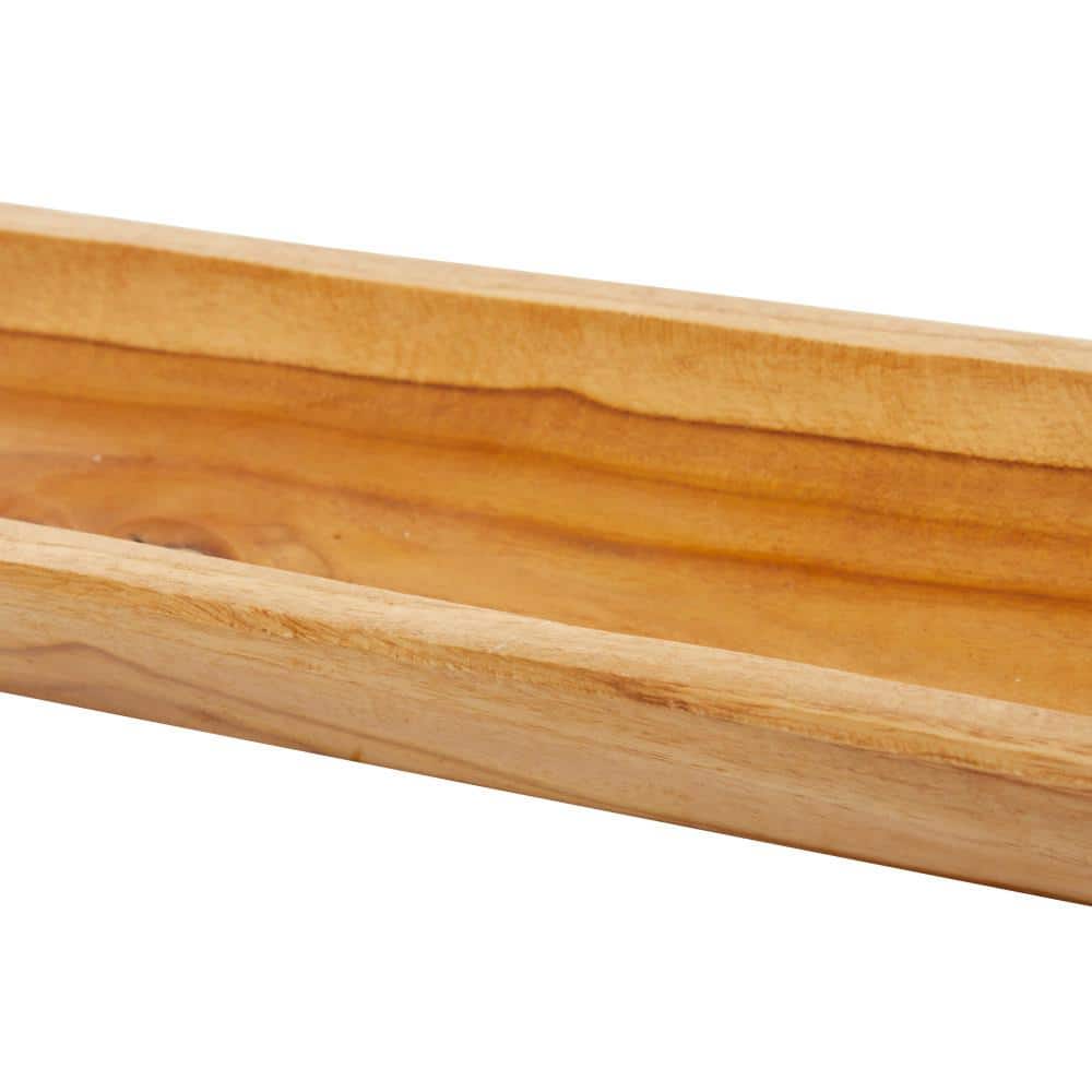 Handmade Teak Wood Live Edge Oval Serving Tray
