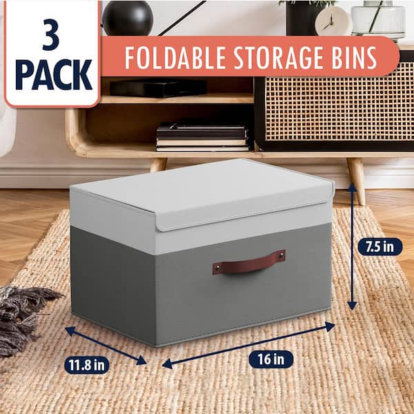 Jumbo Foldable Fabric Storage Bin W/Handles