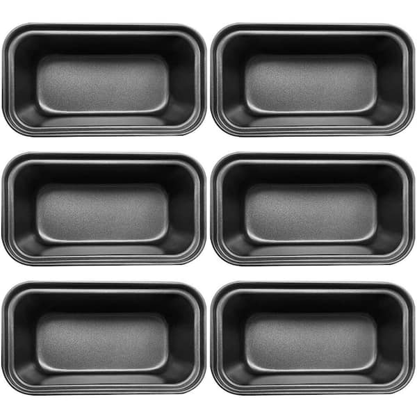Mini Loaf Pan 6-Cup Carbon Steel Nonstick Baking Bread Pan for Cakes and Toast 6 Piece