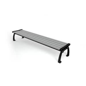 8 ft. Heritage Backless Bench - Gray with Black Frame