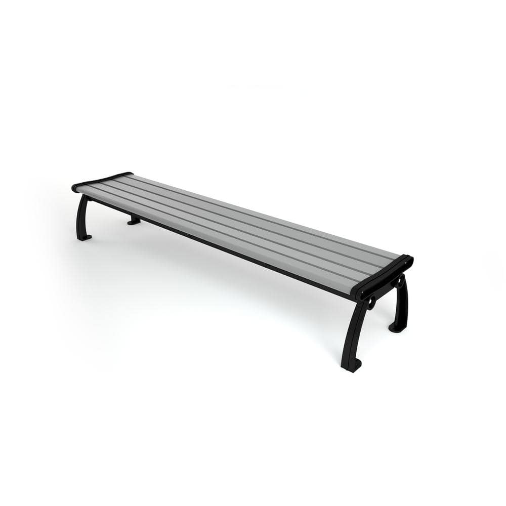 8 ft. Heritage Backless Bench - Gray with Black Frame price history on PriceWatchPro