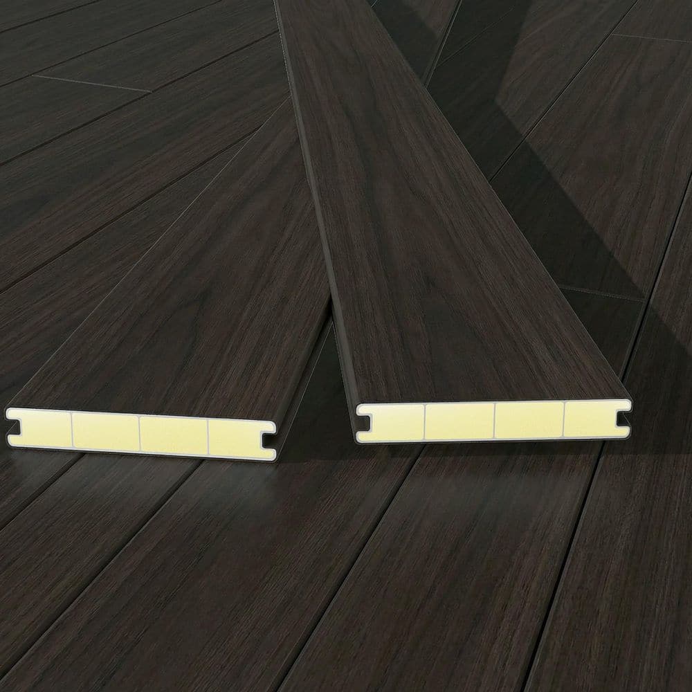 Outdoor Lightweight 1 in. x 5.5 in. x 8 ft. Espresso Composite Decking Board with Aluminum Core and Foam Fill (3-Pack) price history on PriceWatchPro