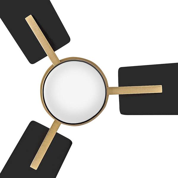 HINKLEY - Atticus 56.0 in. Indoor/Outdoor Integrated LED Heritage Brass Ceiling Fan with Remote Control