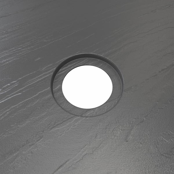 SlimLine 60 in. x 34 in. Alcove Single Threshold Shower Pan Base with Center Drain in Slate Gray