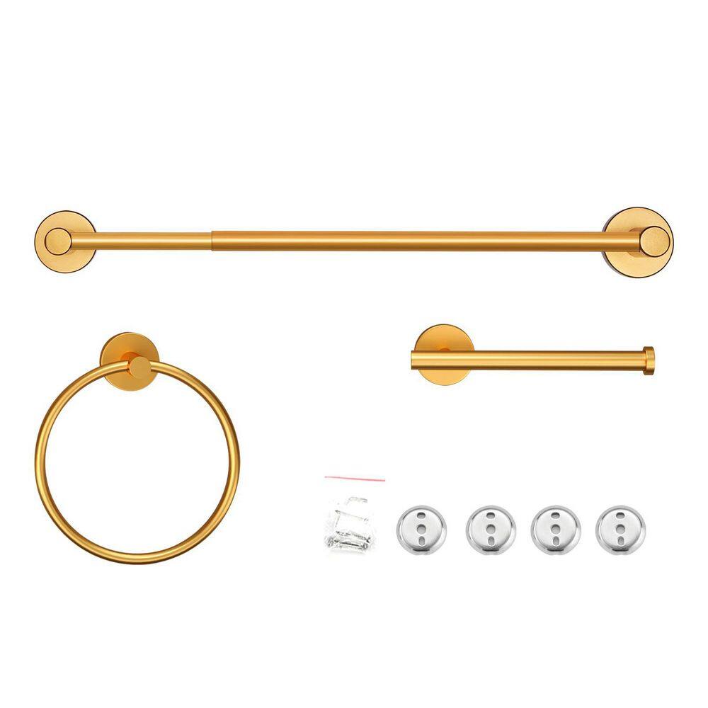 Matte Gold 3-Piece Aluminum Bathroom Hardware Set
