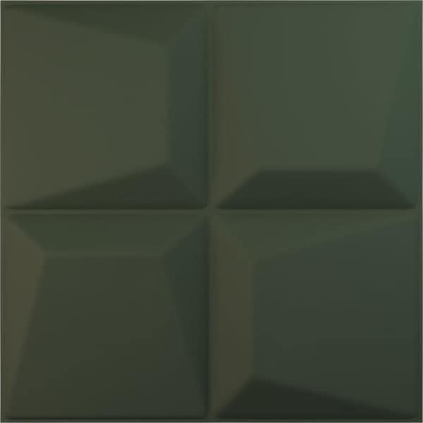 Ekena Millwork 19 5/8 in. x 19 5/8 in. Tellson EnduraWall Decorative 3D Wall Panel, Satin Hunt Club Green (Covers 2.67 Sq. Ft.)
