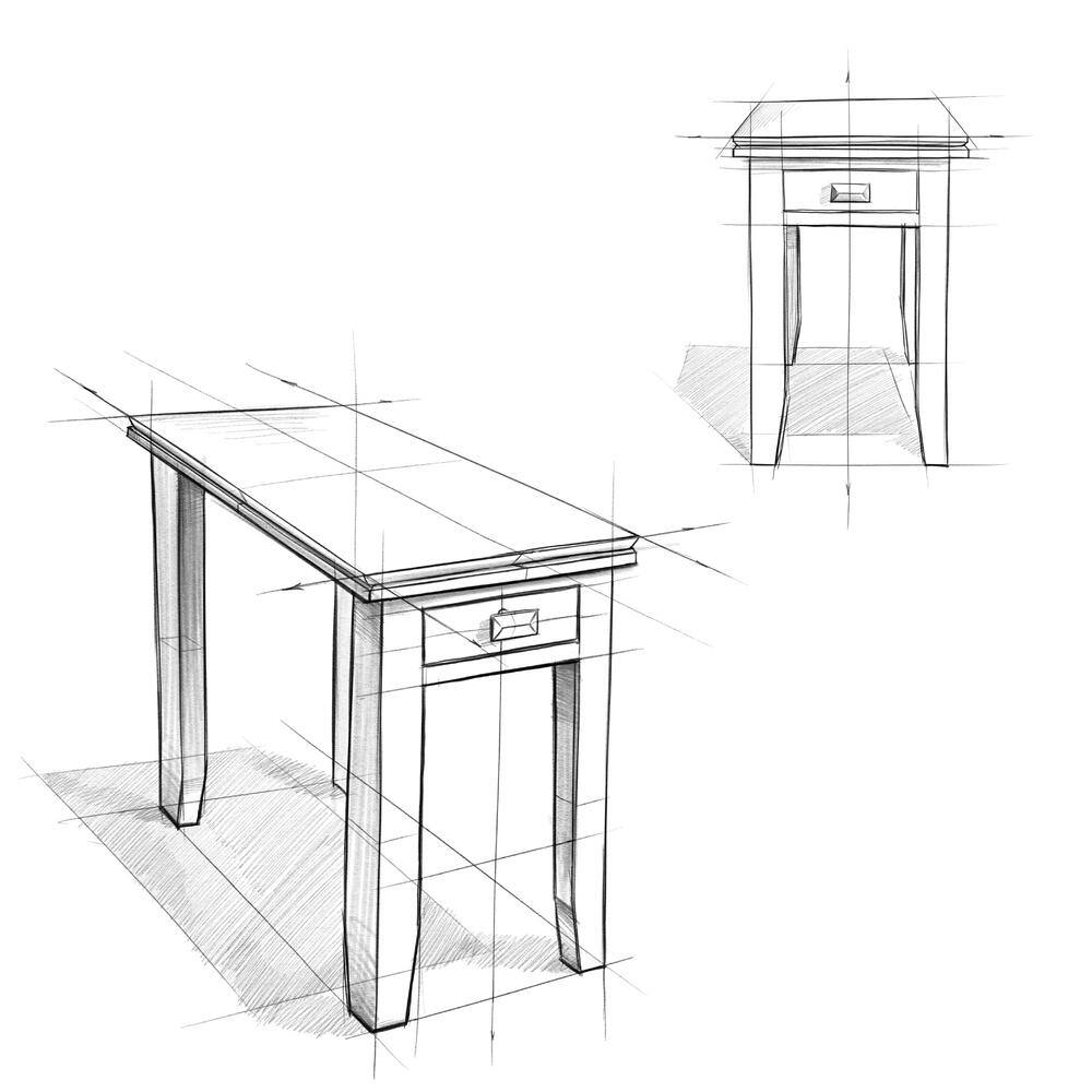Artisan Russet Brown Wood Narrow End Table with Drawer