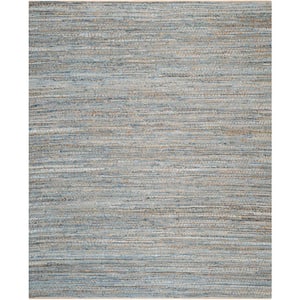 Cape Cod Natural/Blue 9 ft. x 12 ft. Gradient Striped Area Rug