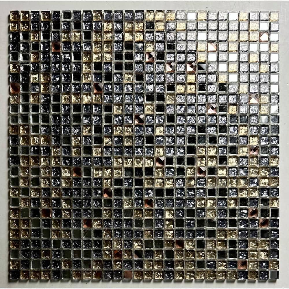 Diamond Mirror 0.8 x 0.8 Glass Grid Mosaic Wall Tile NovoTileStudio