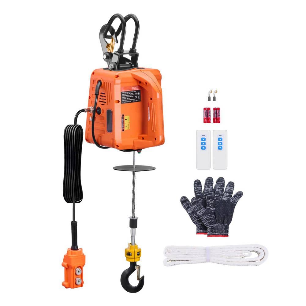 3-in-1 Electric Hoist Winch - 660 Lbs Capacity, 110V, Remote & Cable Control, Portable Crane