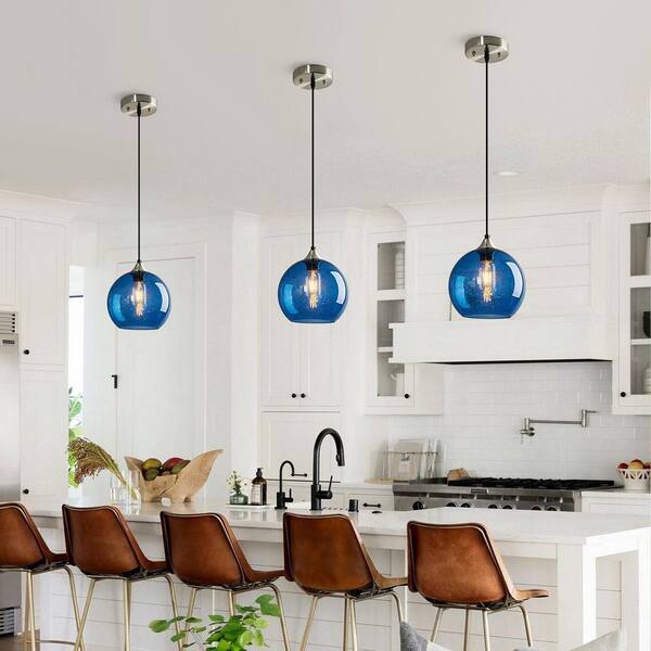 ZHLWIN Home Lighting ‎60-Watts 1 Light 7.87 in. Blue Glass Pendant