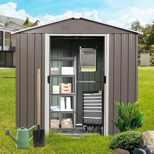 8 ft. W x 4 ft. D Metal Shed with Window (32 sq. ft.)