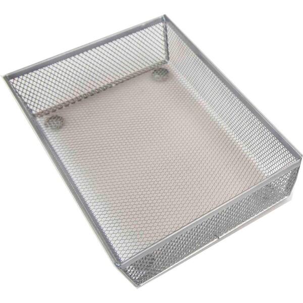 Home Basics 6 in. x 9 in. Silver Mesh Steel Drawer Organizer