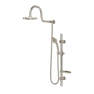 AquaRain 3-Spray Retrofit Shower System with Handshower & Showerhead Combo & Wall Bar Shower Kit in Brushed Nickel