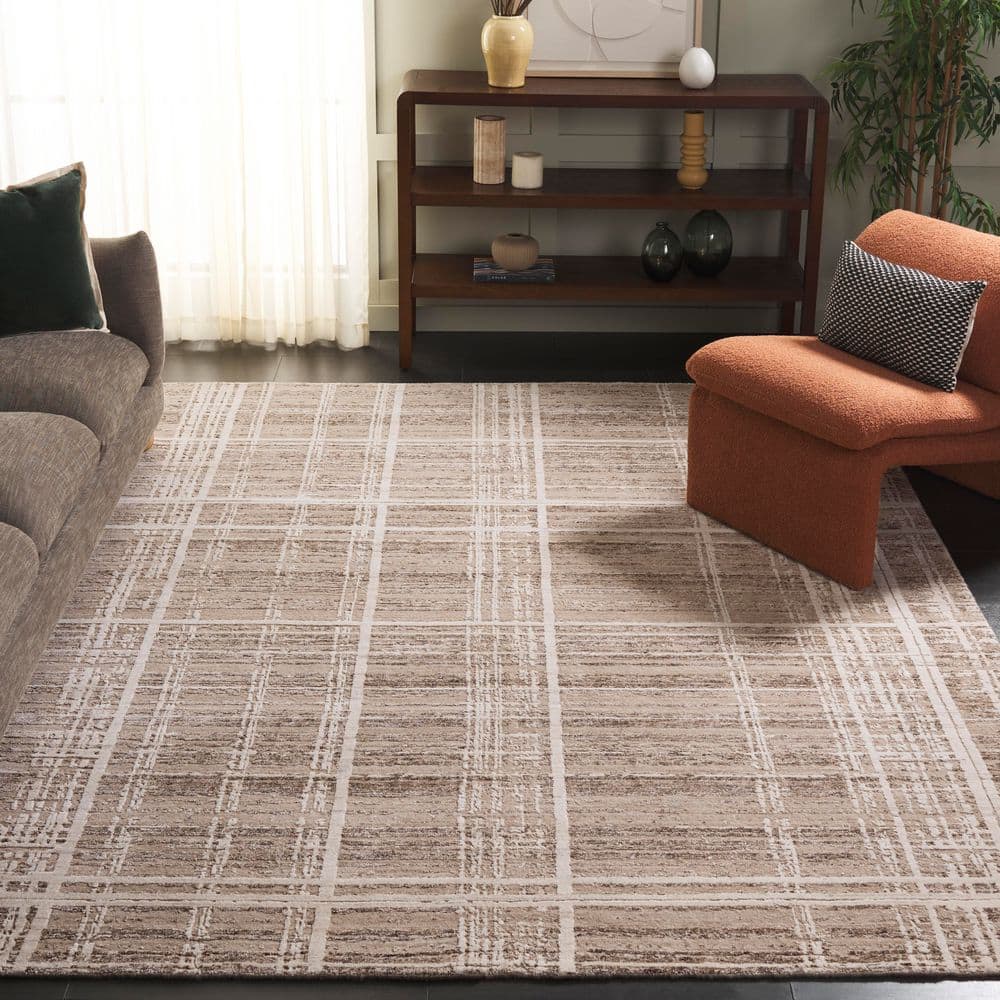 Bedford 8 ft. x 10 ft. Light Brown/Ivory Distressed Tile Area Rug price history on PriceWatchPro
