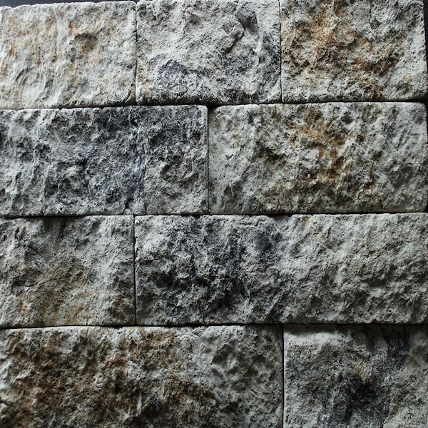 National True  14 in. W x  in. L River Clay Faux Stone Flat Siding