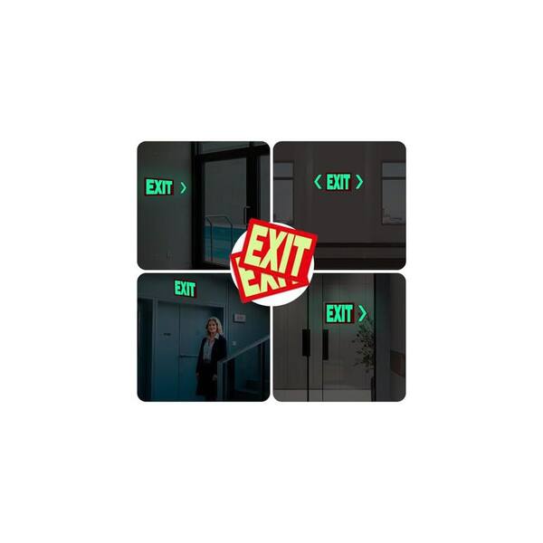 10 in. x 7 in. Photoluminescent Vinyl Exit Sign with