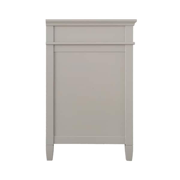 Ashburn 37 in. Single Sink Gray Bath Vanity with White Quartz Top (Assembled)