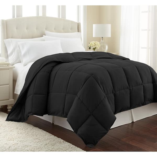 Southshore Fine Linens Vilano Down Alternative Black Solid Full/Queen Microfiber Comforter