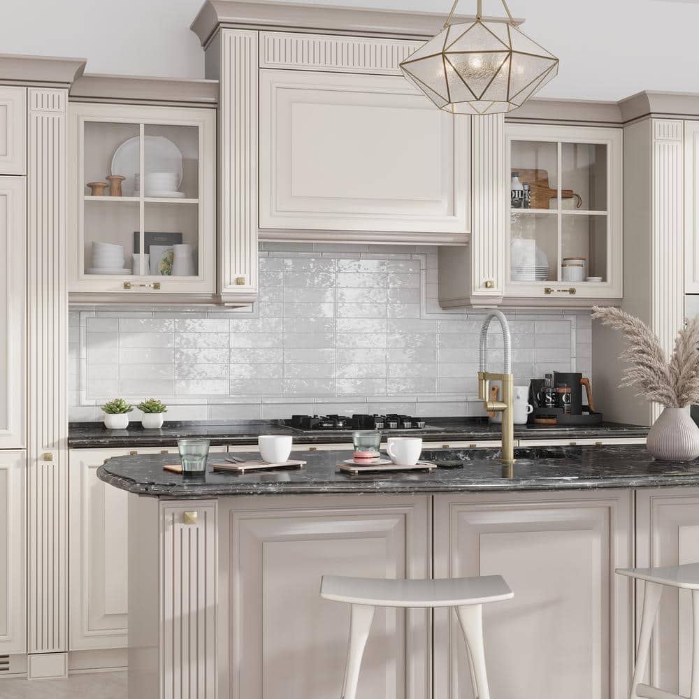 Apollo White Polished Ceramic Subway Tile 2.58-in x 8-in