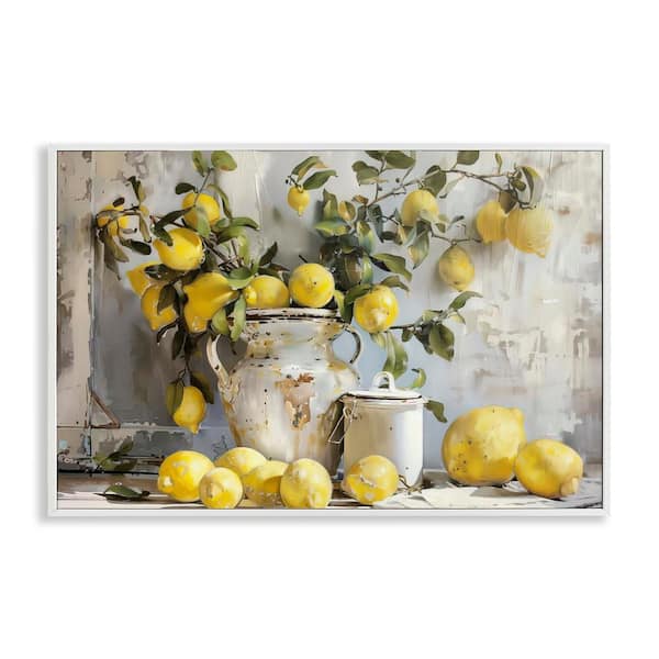 Lemons and Canisters Still Life by Arlington Prints White Framed Food Giclee Art Print 20 in. x 30 in.