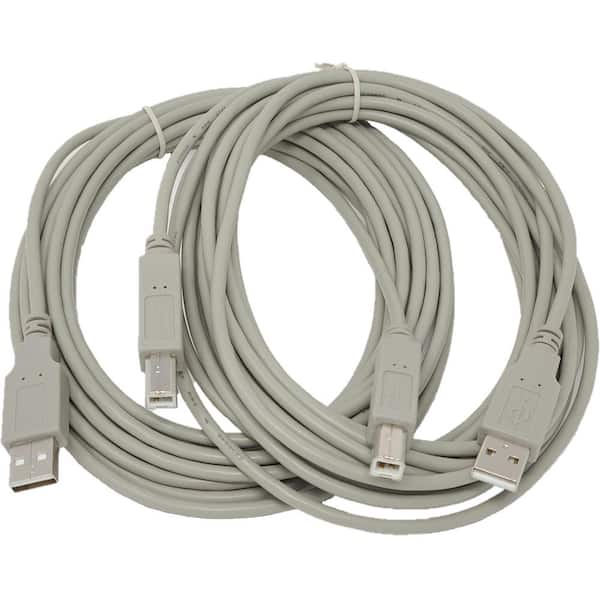 Micro Connectors, Inc 10 ft. USB 2.0 A to B Cable (2-Pack)