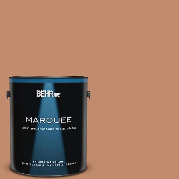 BEHR MARQUEE 1 gal. #240F-4 Tiny Fawn Satin Enamel Exterior Paint & Primer