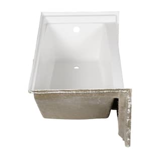 Capistrano 60 in. AcrylX Acrylic-Finished Right Drain Rectangular Alcove Soaking Bathtub in White