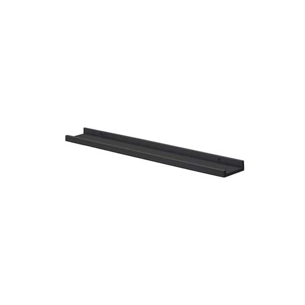 Dolle BORDER 31.5 in. x 3.5 in. x 1.6 in. Black MDF Decorative Wall Shelf with Brackets