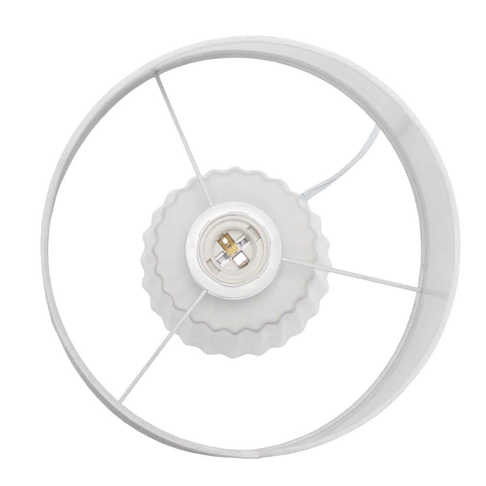17.4" White Ceramic Nightstand Lamp with Empire Shade
