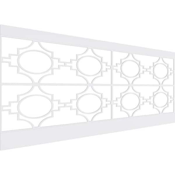 Ekena Millwork 40 in. H x 94-1/2 in. W 26.24 sq. ft. Gypsum PVC Wainscot Paneling Kit