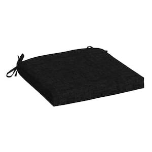 19 in x 18 in Black Leala Rectangle Outdoor Seat Pad