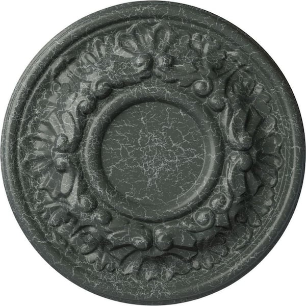 Ekena Millwork 1-1/8" x 7-1/2" x 7-1/2" Polyurethane Odessa Ceiling Medallion, Athenian Green Crackle