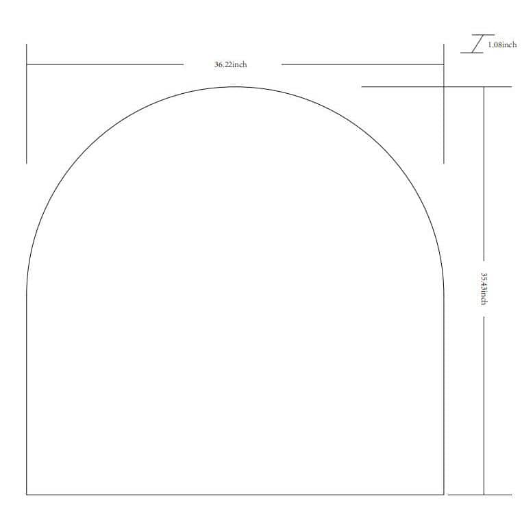 Luxurious Gold & Silver Brushed Metal Arched Mirror 36x35"