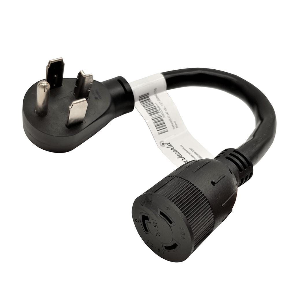 1 ft. 10/3 3-Wire 30 Amp 125/250-Volt 4-Prong Dryer NEMA 14-30P Plug to 20 Amp 3-Prong Locking L5-20R Adapter Cord -  parkworld, 61247