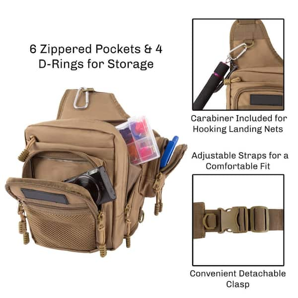 Fly Fishing Tackle Bag - Soft Sided Canvas Shoulder Pack for Gear