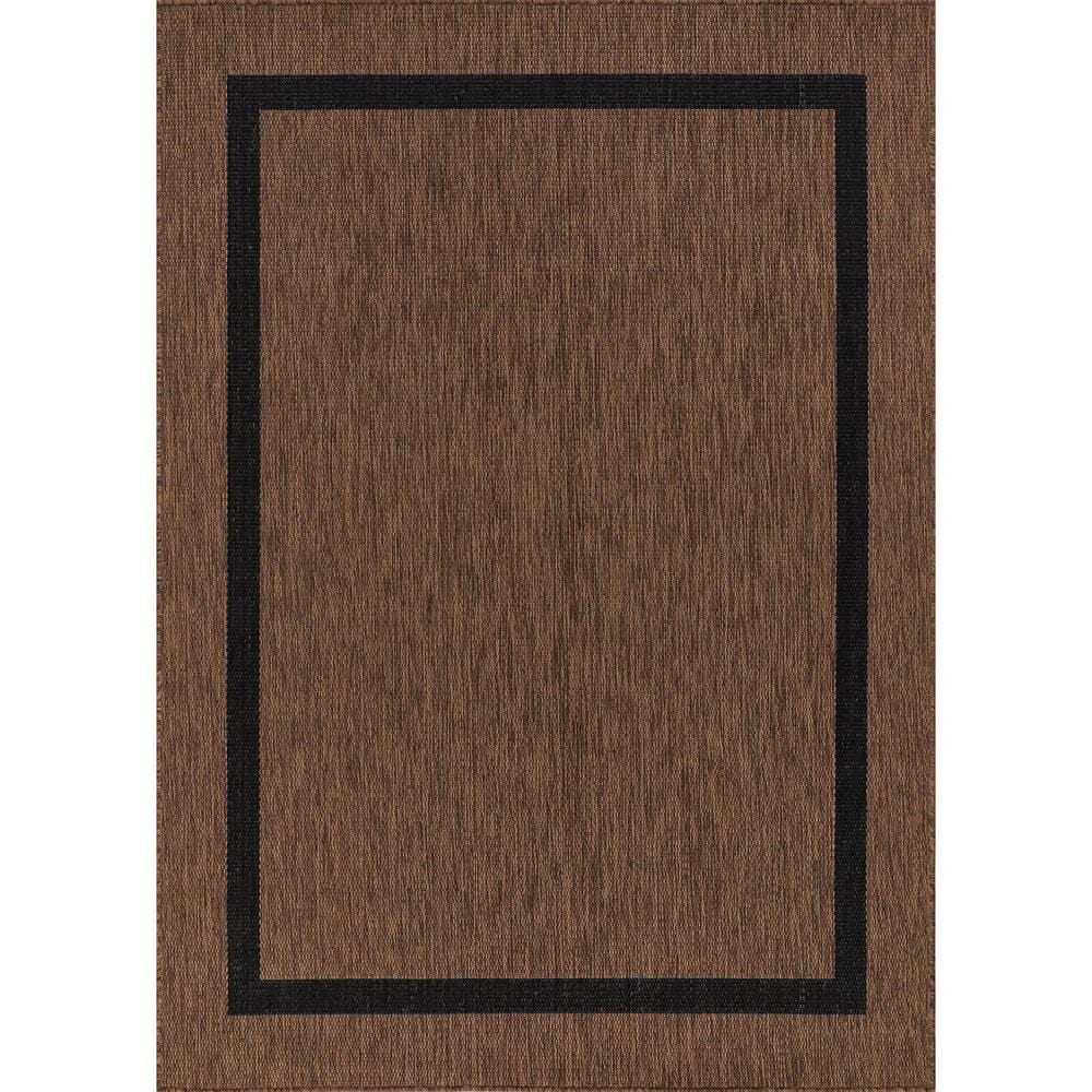 Beverly Rug 5 X 7 Gold Black Waikiki Modern Bordered Indoor Outdoor ...