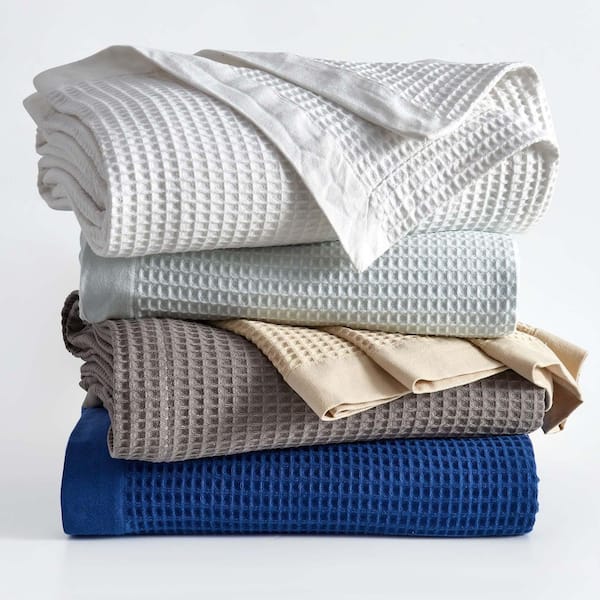 FRESHFOLDS Gray 100% Cotton Full/Queen Lightweight Waffle Weave