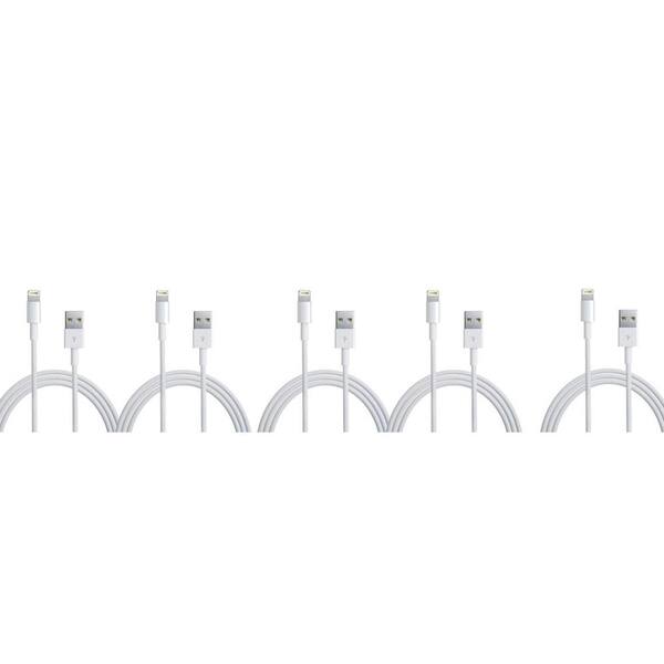 Apple OEM Lightning to USB Cable (1.0 m) for iPhone 7, 7 Plus, 6s, 6s Plus, 6, 6 Plus, 5s, 5, 5c, SE (5-Pack)