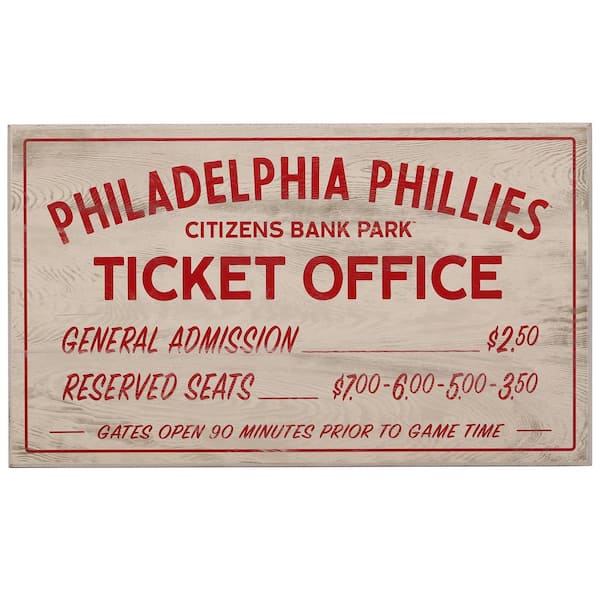 Open Road Brands Philadelphia Phillies Vintage Ticket Office Wood