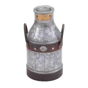 Grey Metal Farmhouse Decorative Jar