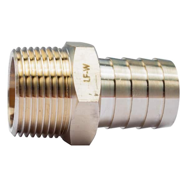 Brass Barb Insert Coupling - 1 x 1 with Hex