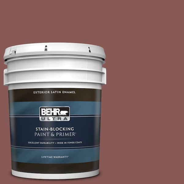 BEHR ULTRA 5 gal. #PPU1-09 Red Willow Satin Enamel Exterior Paint & Primer
