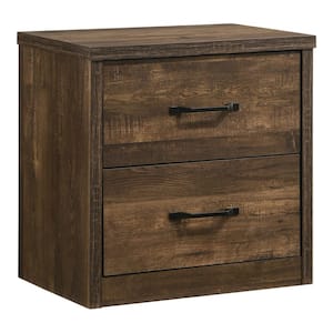 Jamson 2-Drawer Walnut Nightstand with USB port (23.5 in. H X 23.5 in. W X 15.63 in. D)